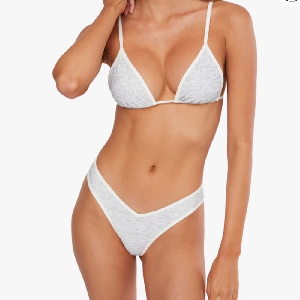 WeWoreWhat Light Gray Bikini Top